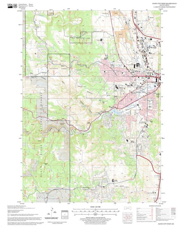 Rapid City West Quadrangle Map