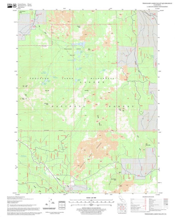 Thousand Lakes Valley Quadrangle Map