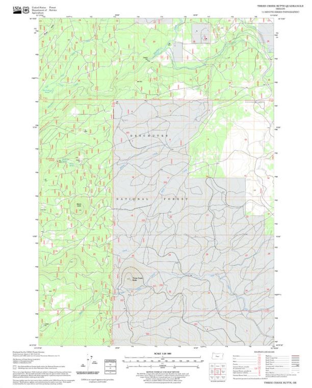 Three Creek Butte Quadrangle Map