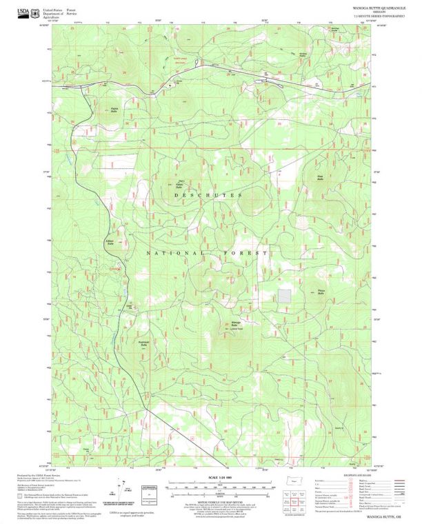 Wanoga Butte Quadrangle Map