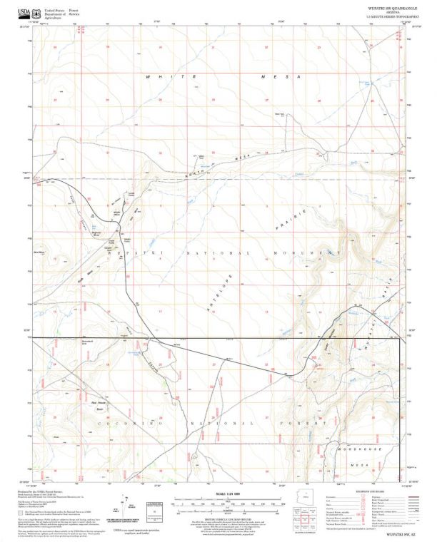 Wupatki SW Quadrangle Map