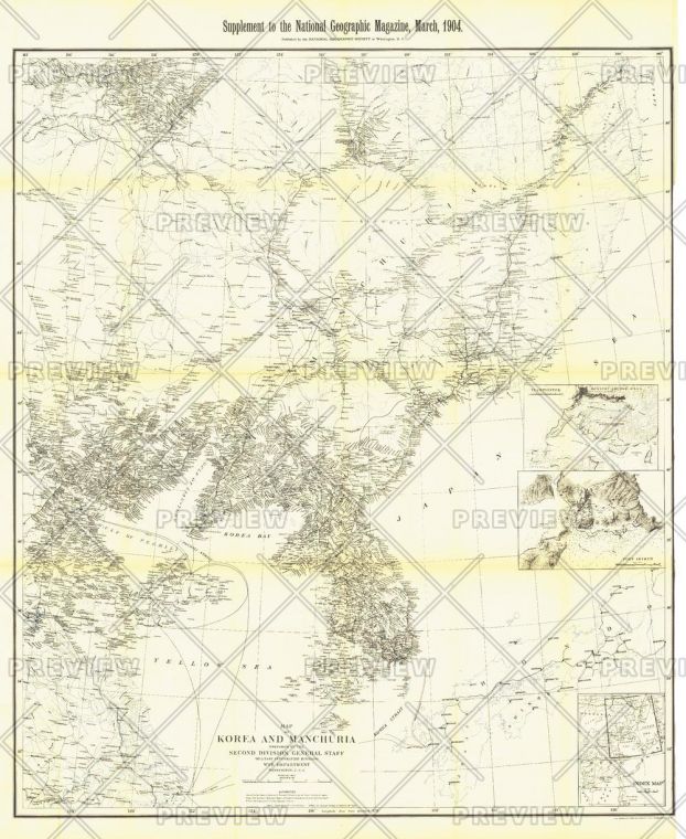 Korea And Manchuria Published 1904 Map