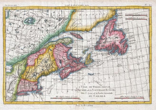 Map Of New England And The Canadian Maritime Provinces 1780