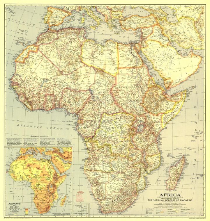Africa Published 1935 Map