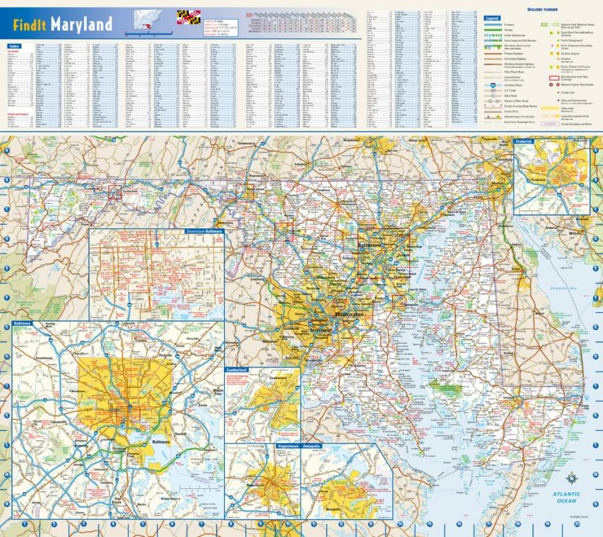 Maryland State Wall Map