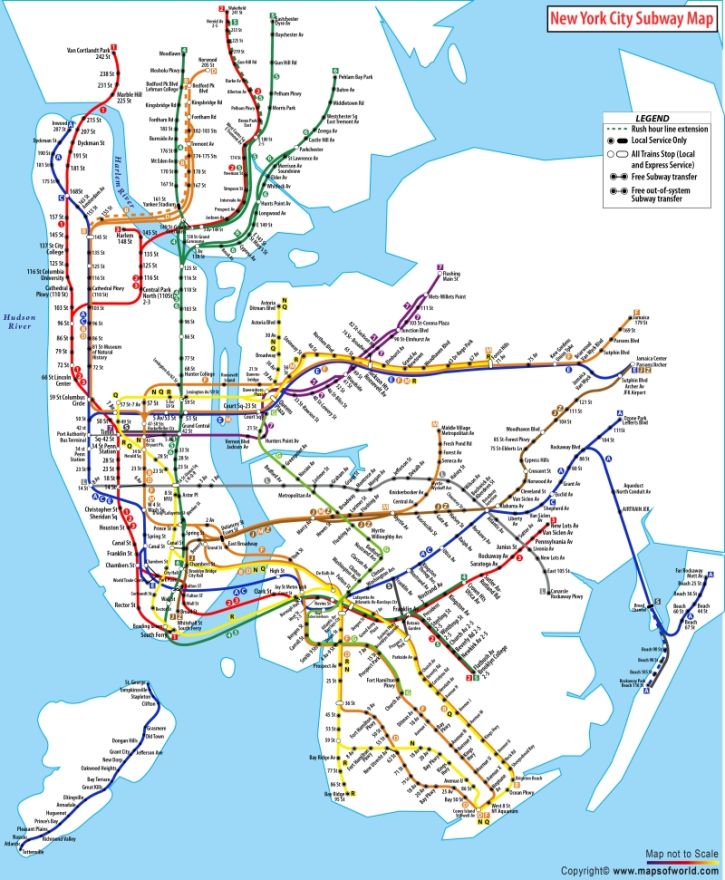 Buy Printed New York City Subway Map