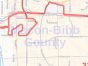 Bibb County ZIP Code Map, Georgia
