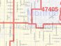 Bloomington ZIP Code Map, Indiana