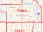 Lubbock Zip Code Map, Texas