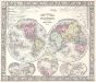 Mitchell Map Of The World On Hemisphere Projection 1864