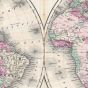 Johnson Map of the World on Hemisphere Projection (1862)