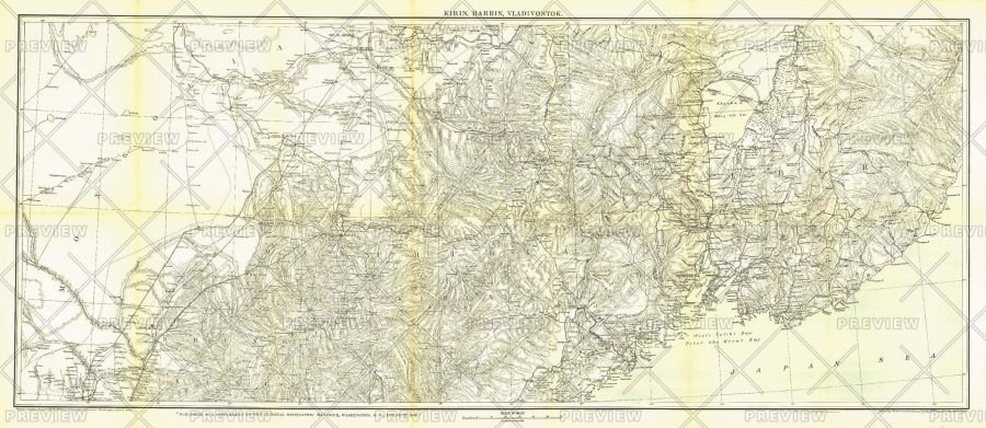 Kirin Harbin Vladivostok Published 1905 Map