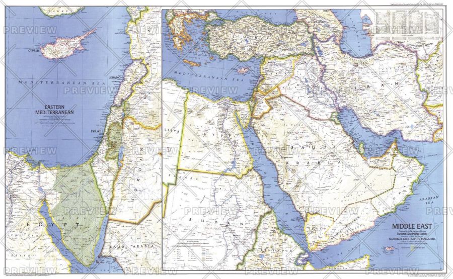 Middle East Published 1978 Map