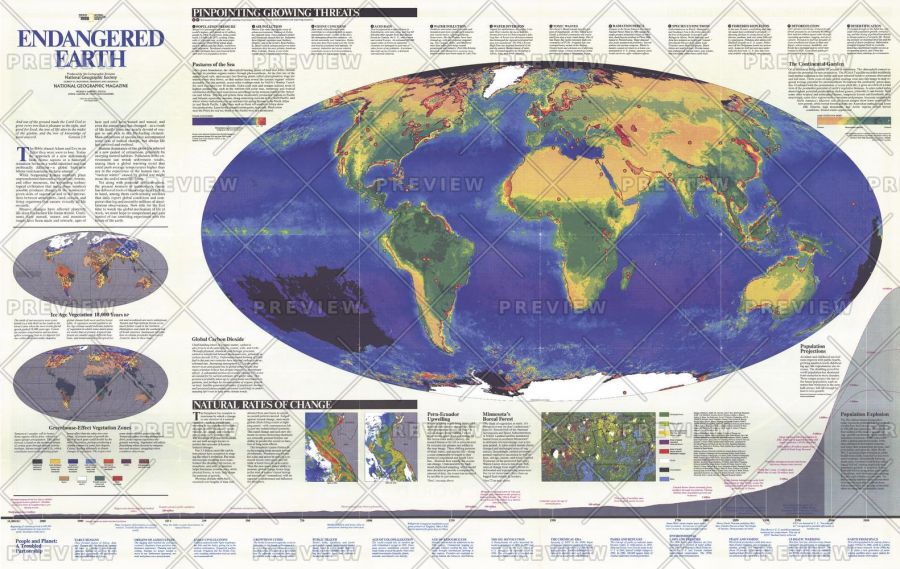 Endangered Earth Published 1988 Map