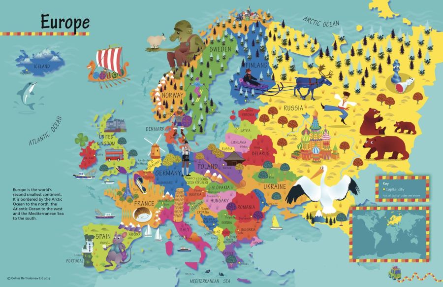 Collins Children's Europe Wall Map