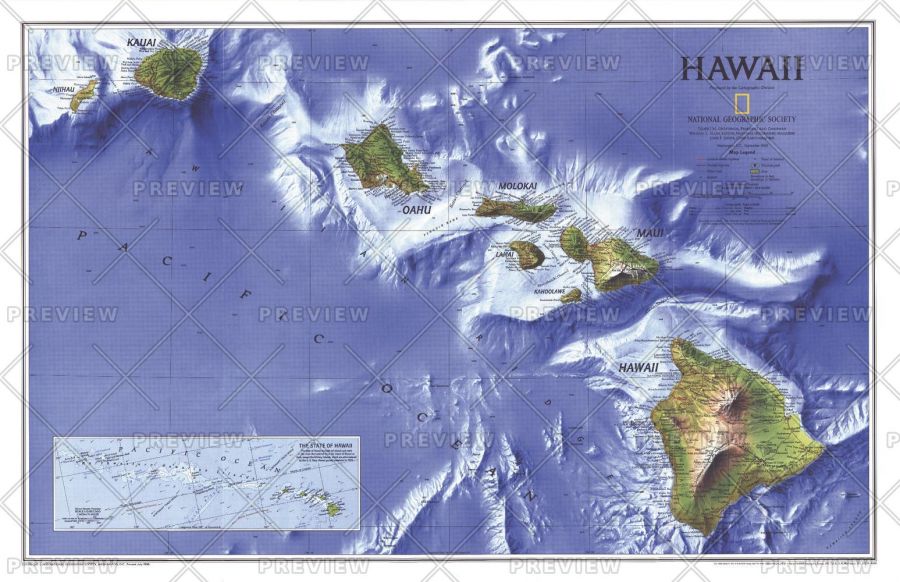 Hawaii Published 1995 Map