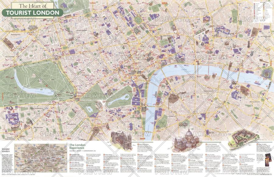 The Heart Of Tourist London Published 2000 Map