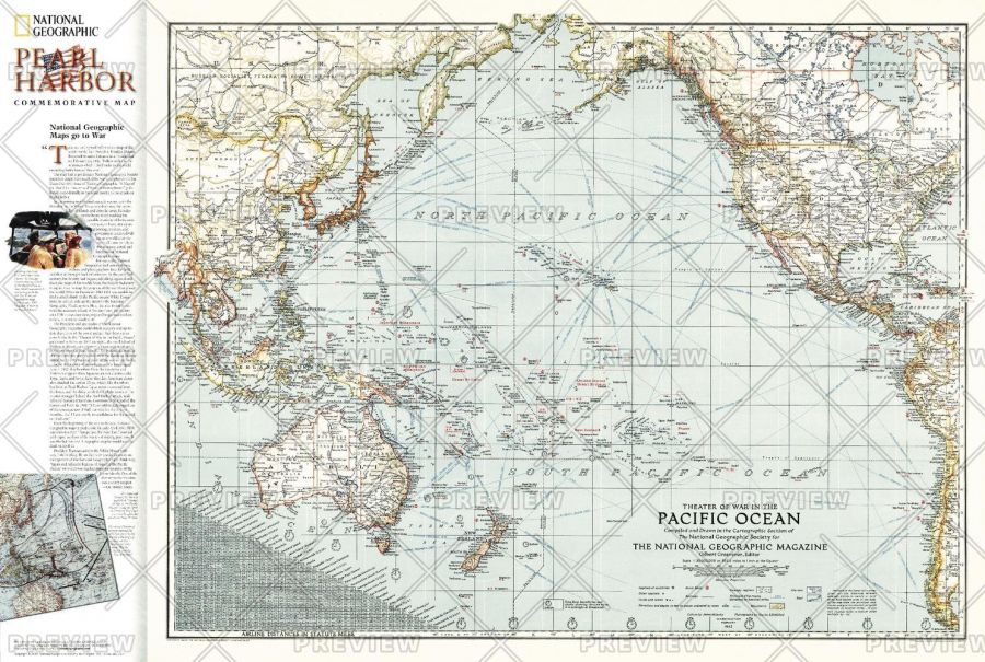 Pacific Ocean Theater Of War 1942 Published 2001 Map