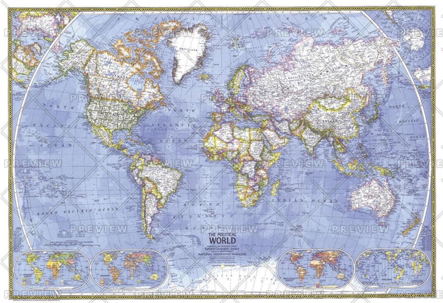 Political World Published 1975 Map