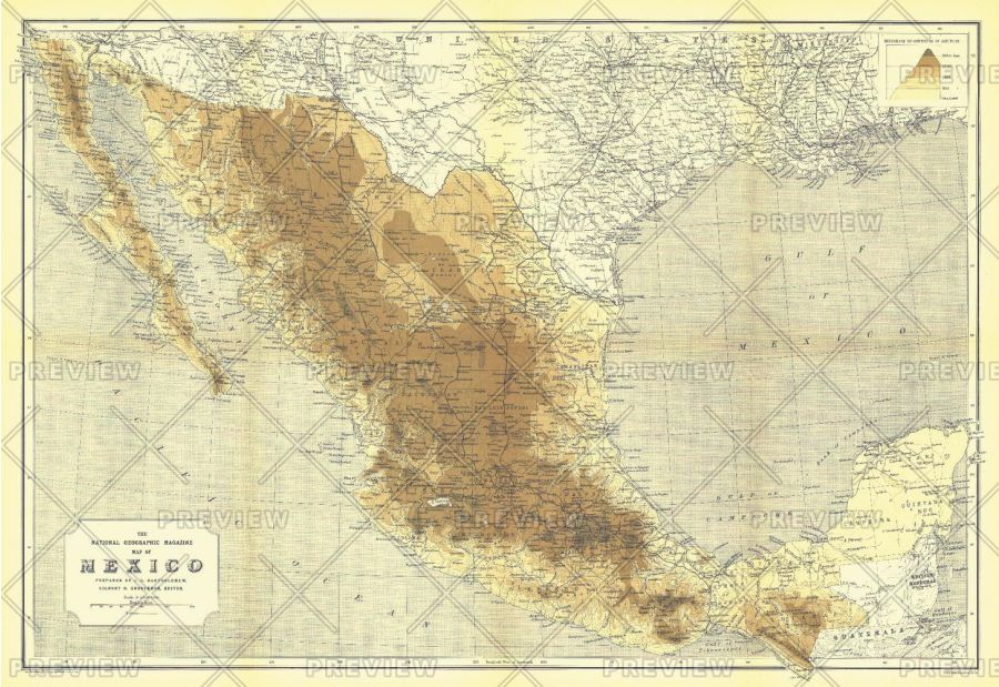 Mexico Published 1911 Map
