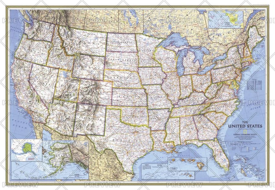 United States Published 1993 Map
