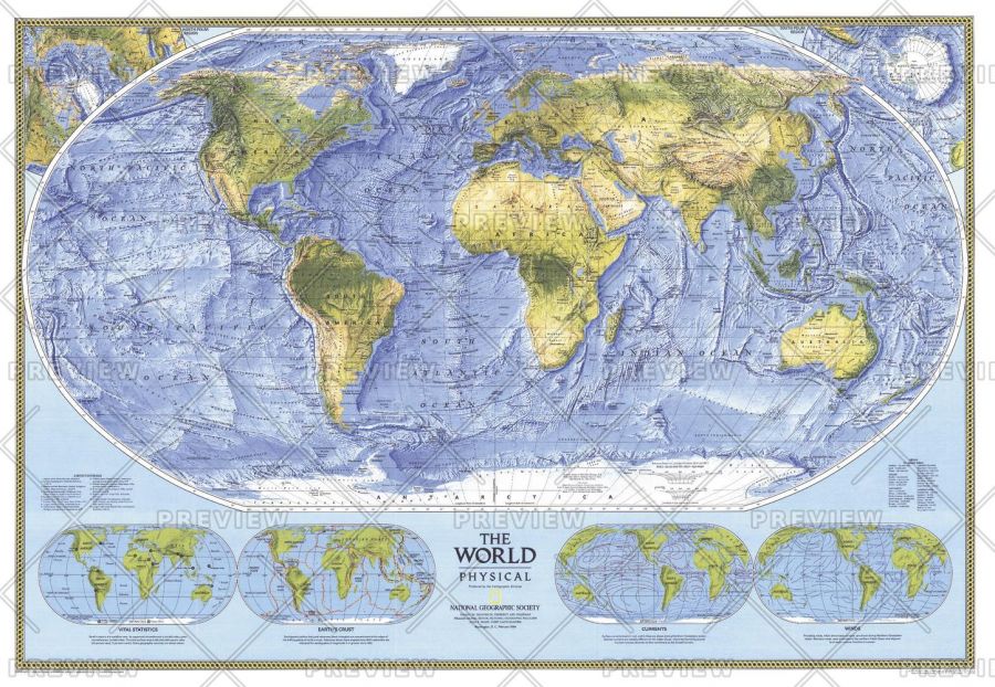 World Physical Published 1994 Map