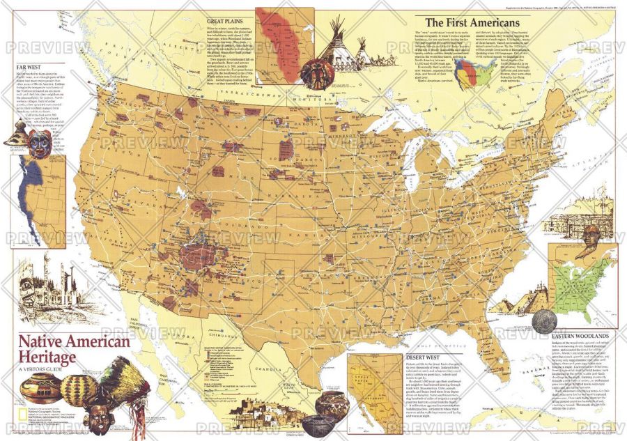 Native American Heritage Published 1991 Map