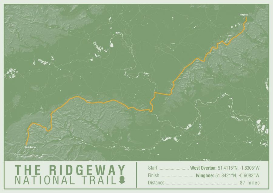 The Ridgeway National Trail Map Print