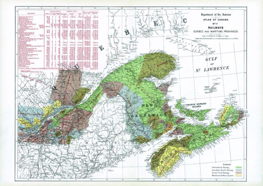 Railways Quebec And Maritime Provinces 1906 Map