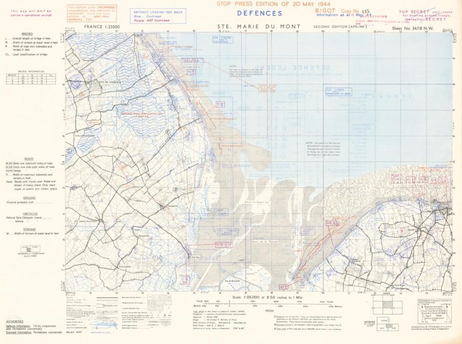 D-Day - Ste. Marie du Mont - Normandy - Wall Map