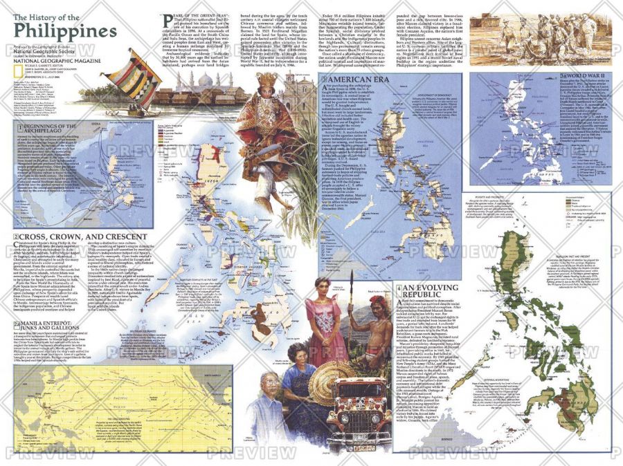History Of The Philippines Published 1986 Map