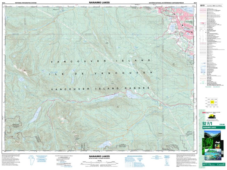Nanaimo Lakes - 92 F/1 - British Columbia Map