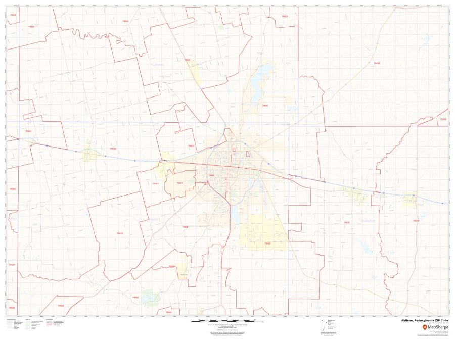 Abilene ZIP Code Map