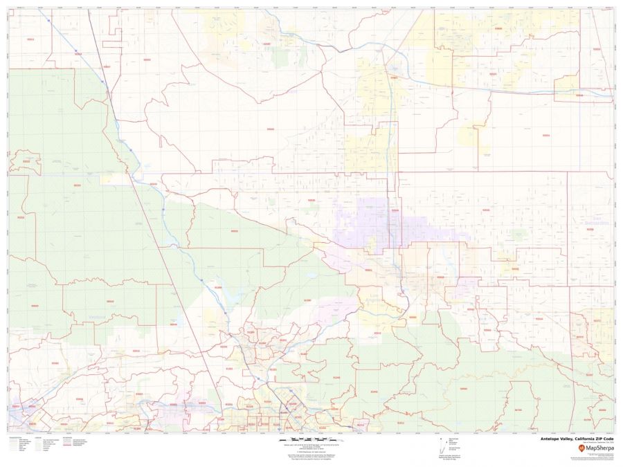 Antelope Valley ZIP Code Map, California