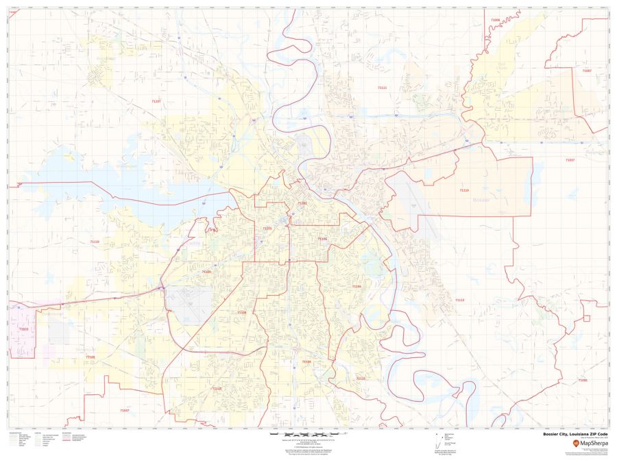 Bossier City ZIP Code Map