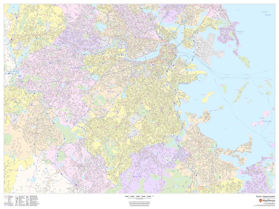 Boston Massachusetts Landscape Map