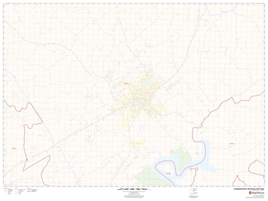 Campbellsville ZIP Code Map