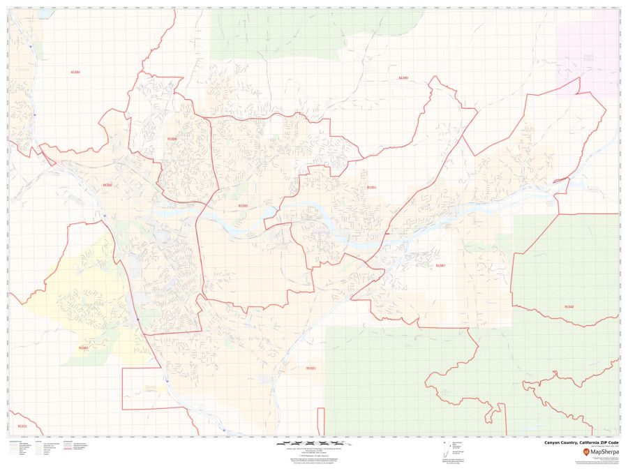 Canyon Country ZIP Code Map