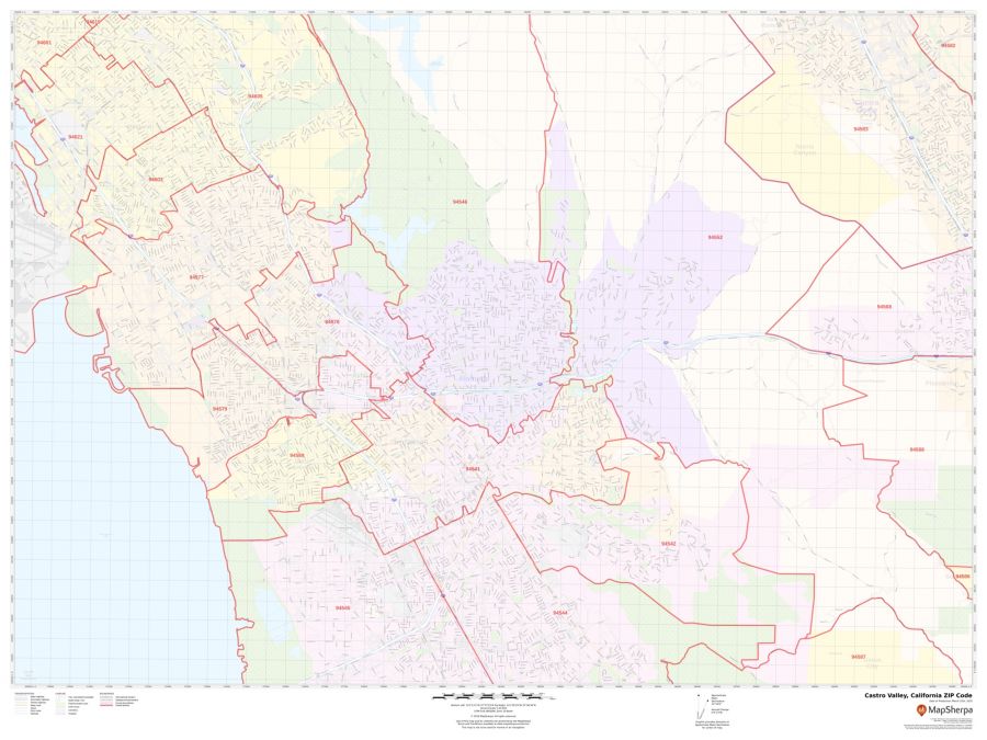 Castro Valley ZIP Code Map
