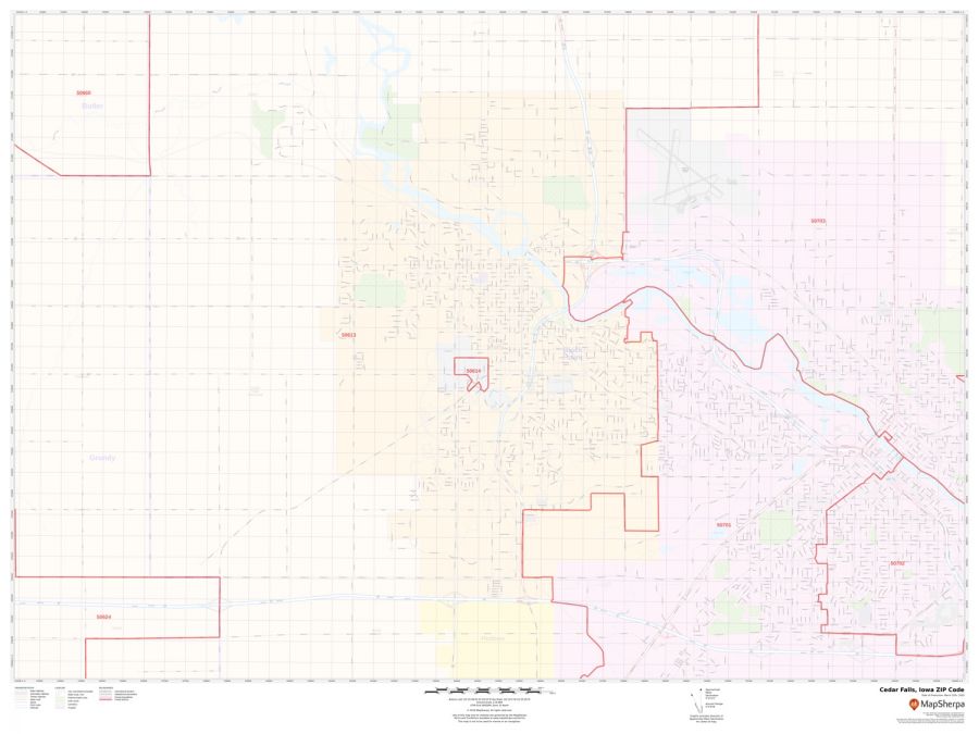 Cedar Falls ZIP Code Map