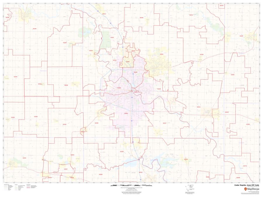 Cedar Rapids ZIP Code Map