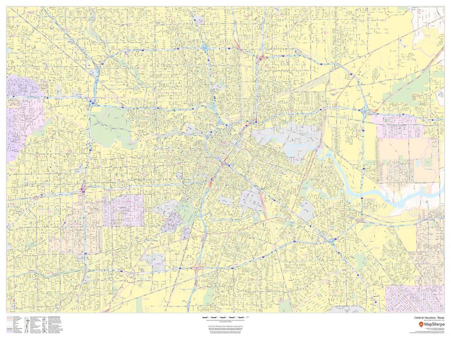 Central Houston Texas Landscape Map
