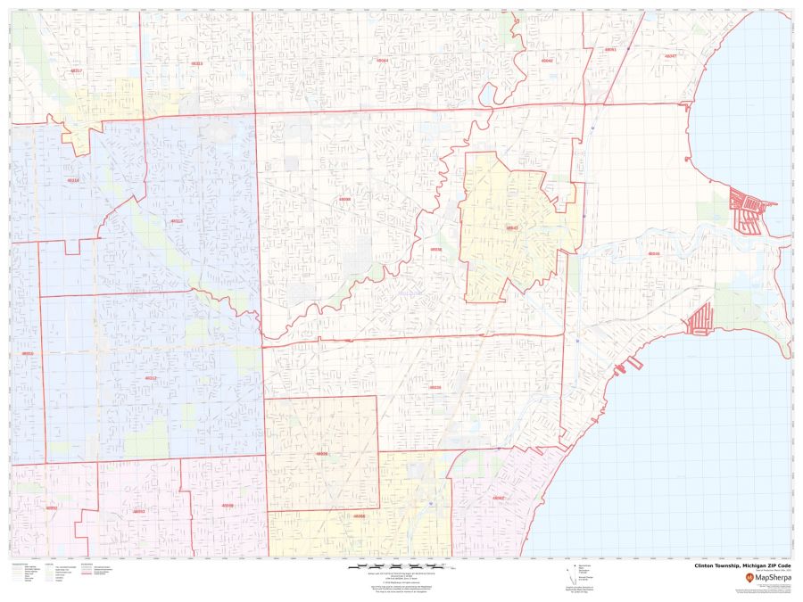Clinton Township ZIP Code Map