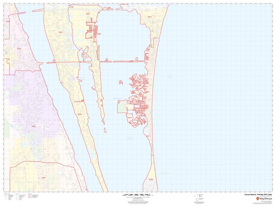 Cocoa Beach ZIP Code Map