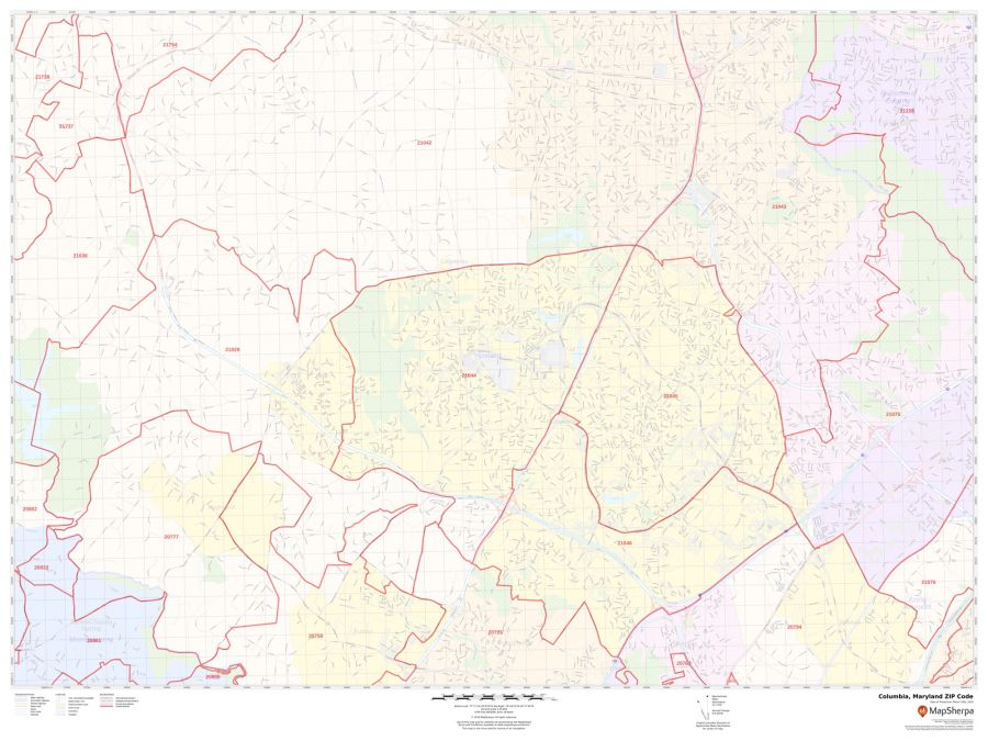 Columbia ZIP Code Map