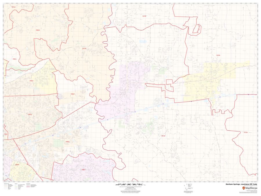 Denham Springs ZIP Code Map