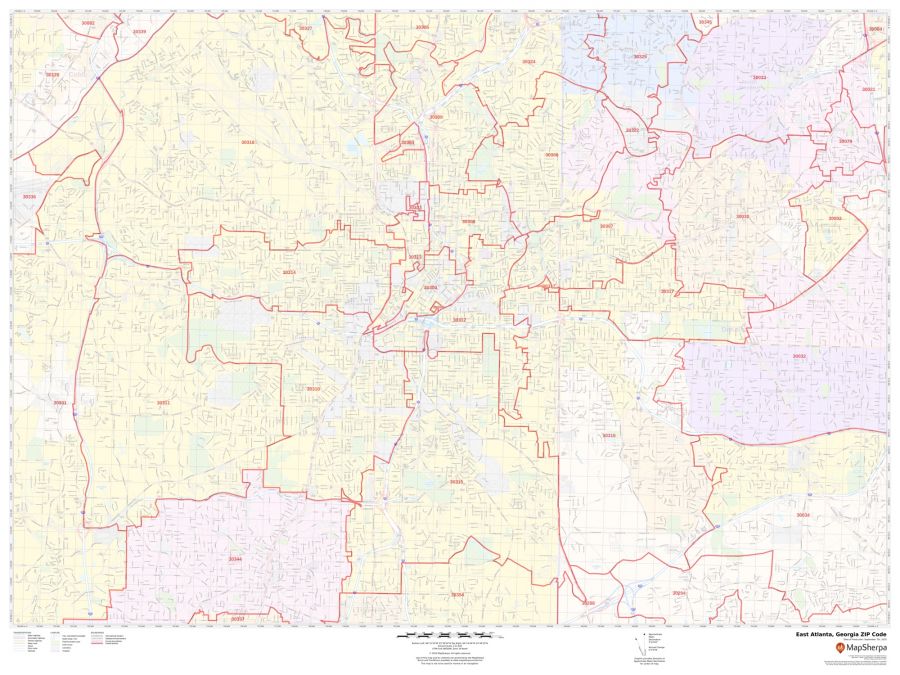 East Atlanta ZIP Code Map