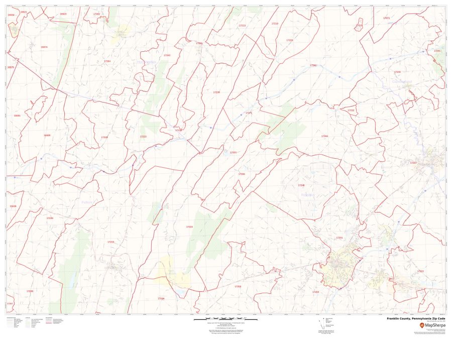 Franklin County Zip Code Map