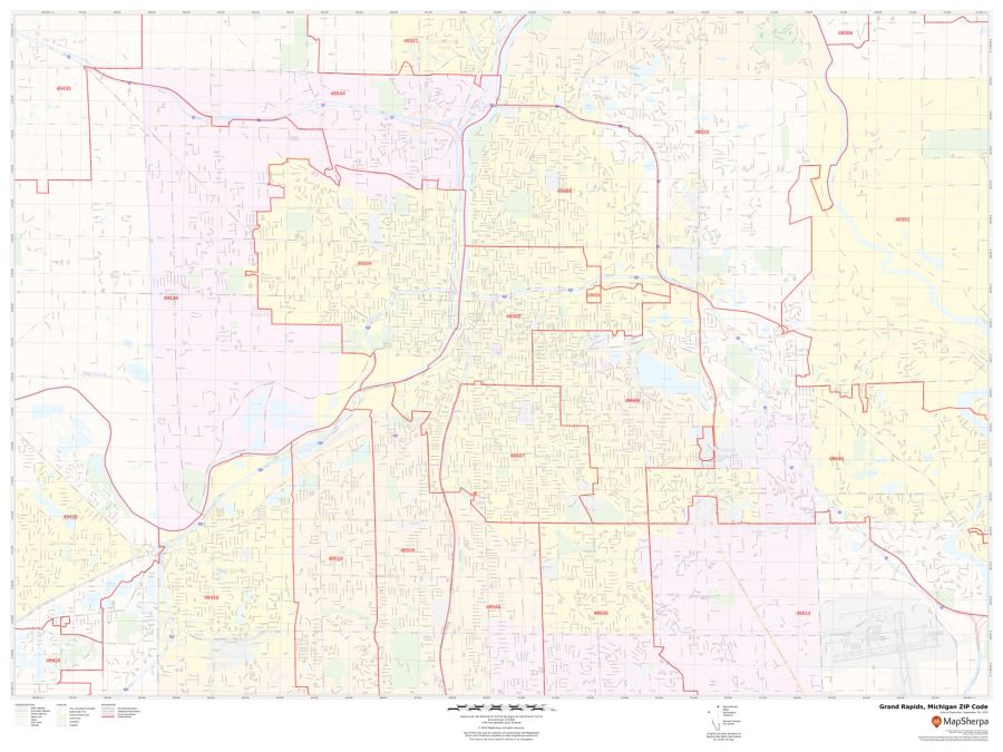 Grand Rapids ZIP Code Map