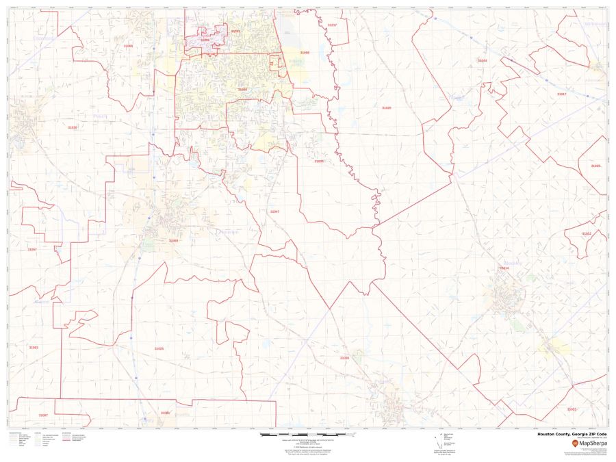 Houston County ZIP Code Map